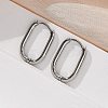 Non-Tarnish 304 Stainless Steel Oval Hoop Earrings EJEW-M218-02A-P-2