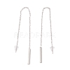 Long Chain with Rectangle Bar Dangle Stud Earrings EJEW-A067-16P-2