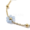 Glass and ABS Plastic Flower Link Chain Necklaces NJEW-H041-05G-02-2