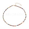 Faceted Natural Agate Beaded Necklaces NJEW-JN03308-1