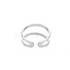 Non-Tarnish 304 Stainless Steel Double Line Open Cuff Ring for Women X-RJEW-S405-200P-2