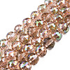 Electroplate Transparent Glass Beads Strands EGLA-N002-46-H03-1