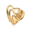 304 Stainless Steel Wave Multilayer Open Cuff Rings for Women LS-RJEW-Z077-01G-03-4