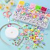 DIY Cute Colorful Beads & Pendants Kid Jewelry Set Making Kit DIY-LS0004-05-4