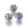 Brass Micro Pave Cubic Zirconia Beads LS-ZIRC-F098-02P-8mm-1