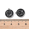 304 Stainless Steel Black Enamel Charms STAS-M102-17P-01-3