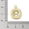 Rack Plating Brass Micro Pave Clear Cubic Zirconia Pendants KK-E102-33G-H-3