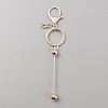 Iron Bar Beadable Keychain for Jewelry Making DIY Crafts KEYC-WH0034-32RG-1