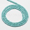 Faceted Cube Glass Beads Strands EGLA-J133-C06-2