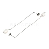 Natural Pearl Beaded Ear Thread EJEW-P219-16P-4