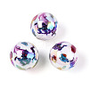 Ocean Theme Printed Opaque Acrylic Beads MACR-T048-07B-1