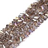 Electroplate Transparent Glass Beads Strands EGLA-Q139-01A-A06-1