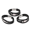 Natural Rose Quartz & Braided Microfiber Leather Multi-strand Bracelets for Women Men GG-CBAEA55-01D-4