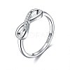 Rhodium Plated 925 Sterling Silver Finger Rings RJEW-BB67007-7-7