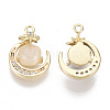 Brass Micro Pave Clear Cubic Zirconia Charms KK-S356-081-NF-2