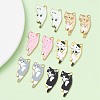 10Pcs 5 Style Printed Alloy Pendants ENAM-YW0003-61-2
