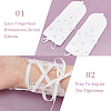 3 Pairs 3 Colors Flower Pattern Embroidered Polyester Fingerless Gloves AJEW-GA0006-14-4