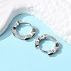 Brass Micro Pave Cubic Zirconia Huggie Hoop Earrings EJEW-K083-34P-A-2
