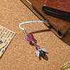 3Pcs 3 Colors Glass Bead Heart Angel Bookmarks AJEW-JK00276-4