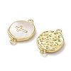 Rack Plating Brass Pave Shell Connector Charms KK-Z036-08G-2