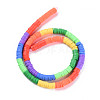Fixed 7 Color Handmade Polymer Clay Bead Strands CLAY-S096-029K-2