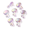UV Plating Rainbow Iridescent Transparent Acrylic Beads OACR-C007-05B-1