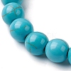 Round Synthetic Turquoise Beaded Stretch Bracelets BJEW-JB10276-02-3