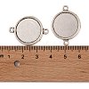 Tibetan Style Alloy Flat Round Cabochon Connector Settings TIBE-M022-09AS-3