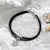 Ocean Alloy Starfish Charm Faux Suede 2-Strand Anklets for Women WGD1C62-01-2