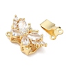 Brass Micro Pave Cubic Zirconia Butterfly Box Clasps KK-H526-12G-09-2