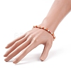 Glass Pearl & Column Beaded Stretch Bracelet for Women BJEW-JB08514-3