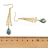 Shell Pearl & Abalone Shell/Paua Shell Dangle Earrings for Women EJEW-JE07328-01-5