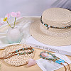 3Pcs 3 Styles Cotton with Glass & Plastic Beads Hat Bands DIY-CA0007-55-5