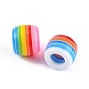 50Pcs Opaque Stripe Resin European Beads RESI-FS0001-25-4