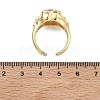Brass Pave Cubic Zirconia Cuff Open Rings for Women RJEW-L343-08G-02-5