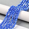 Opaque Solid Color Electroplate Glass Beads Strands EGLA-A039-P4mm-B11-4