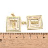 Rack Plating Brass Micro Pave Clear Cubic Zirconia Pendants KK-A206-01G-3