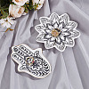 2Pcs 2 Styles Floral Hamsa Hand Flower Porcelain Trinket Dishes AJEW-ME0003-92-5