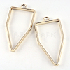 Rack Plating Alloy Polygon Open Back Bezel Pendants PALLOY-S047-10E-FF-1