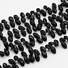 Electroplate Glass Faceted Teardrop Beads Strands X-EGLA-D014-14-3