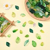 140Pcs 14 Styles Autumn Theme Two-Tone Transparent Glass Charms GLAA-YW0005-06-4