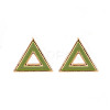 Brass with Enamel Stud Earring Findings KK-S356-673G-NF-2