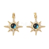 Rack Plating Brass Micro Pave Cubic Zirconia Pendants X-KK-C037-05G-1