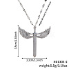 Brass Clear Cubic Zirconia 3D Cute Wing Sword Pendant Necklaces for Daily Wear GF5627-2-3