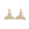 Brass Micro Pave Clear Cubic Zirconia Pendants KK-E068-VC052-2