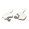 Sublimation Blank Wood Dangle Earrings with Brass Pins for Women EJEW-G356-01A-2