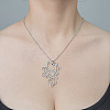 201 Stainless Steel Hollow Girl Pendant Necklace NJEW-OY002-19-2