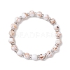 Sea Shell & Synthetic Turquoise Assembled Beads Stretch Bracelets for Men Women BJEW-JB12125-02-2
