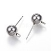 304 Stainless Steel Ball Stud Earring Findings X-STAS-G099-10P-2