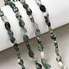 Natural Moss Agate Beads Strands G-B159-A09-1